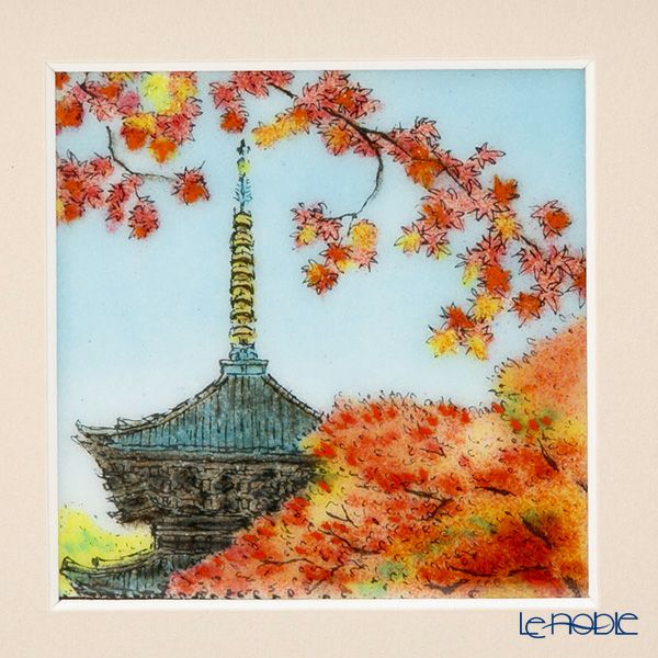 京七宝額（アートSHIPPO） 京都 真如堂 額17×17cm オーク※額縁のデザインや色が入荷時期により多少異なる場合があります。※