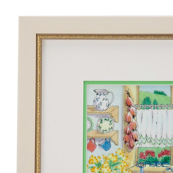 京七宝額（アートSHIPPO） カントリーキッチン 額25.5×25.5cm アイボリーゴールド※額縁のデザインや色が入荷時期により多少異なる場合があります。※