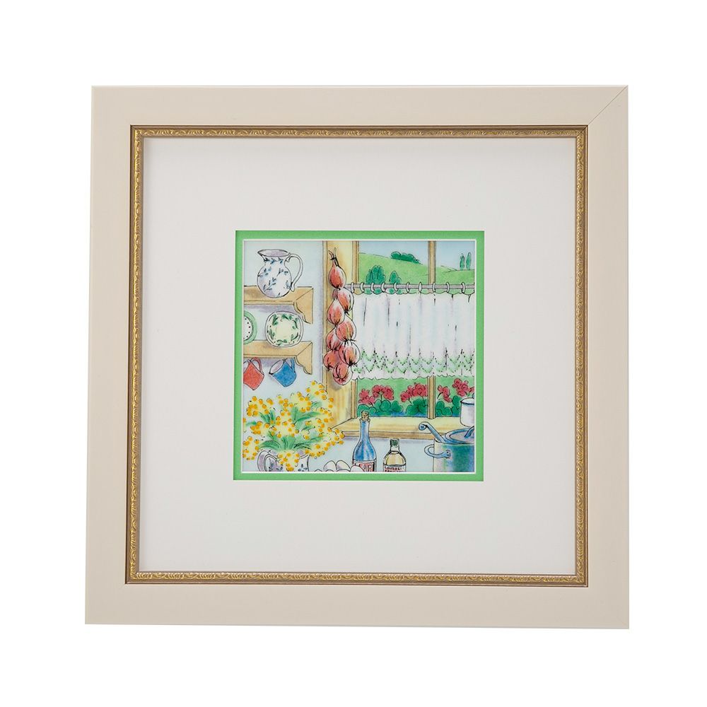 京七宝額（アートSHIPPO） カントリーキッチン 額25.5×25.5cm アイボリーゴールド※額縁のデザインや色が入荷時期により多少異なる場合があります。※