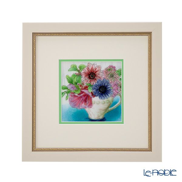 京七宝額（アートSHIPPO） カップフラワー 額25.5×25.5cm アイボリーゴールド※額縁のデザインや色が入荷時期により多少異なる場合があります。※
