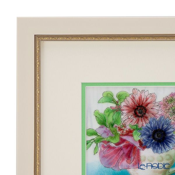 京七宝額（アートSHIPPO） カップフラワー 額25.5×25.5cm アイボリーゴールド※額縁のデザインや色が入荷時期により多少異なる場合があります。※