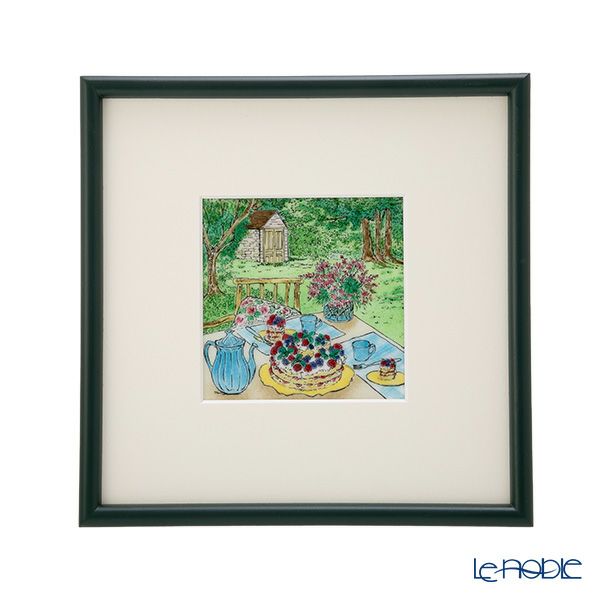 京七宝額（アートSHIPPO） ガーデンパーティー 額25.5×25.5cm ダークグリーン※額縁のデザインや色が入荷時期により多少異なる場合があります。※