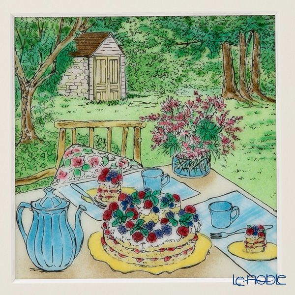 京七宝額（アートSHIPPO） ガーデンパーティー 額25.5×25.5cm ダークグリーン※額縁のデザインや色が入荷時期により多少異なる場合があります。※