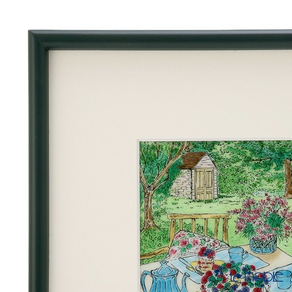 京七宝額（アートSHIPPO） ガーデンパーティー 額25.5×25.5cm ダークグリーン※額縁のデザインや色が入荷時期により多少異なる場合があります。※