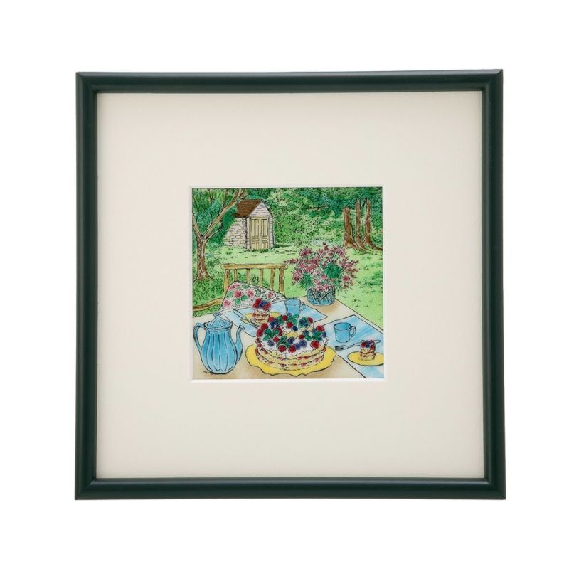 京七宝額（アートSHIPPO） ガーデンパーティー 額25.5×25.5cm ダークグリーン※額縁のデザインや色が入荷時期により多少異なる場合があります。※