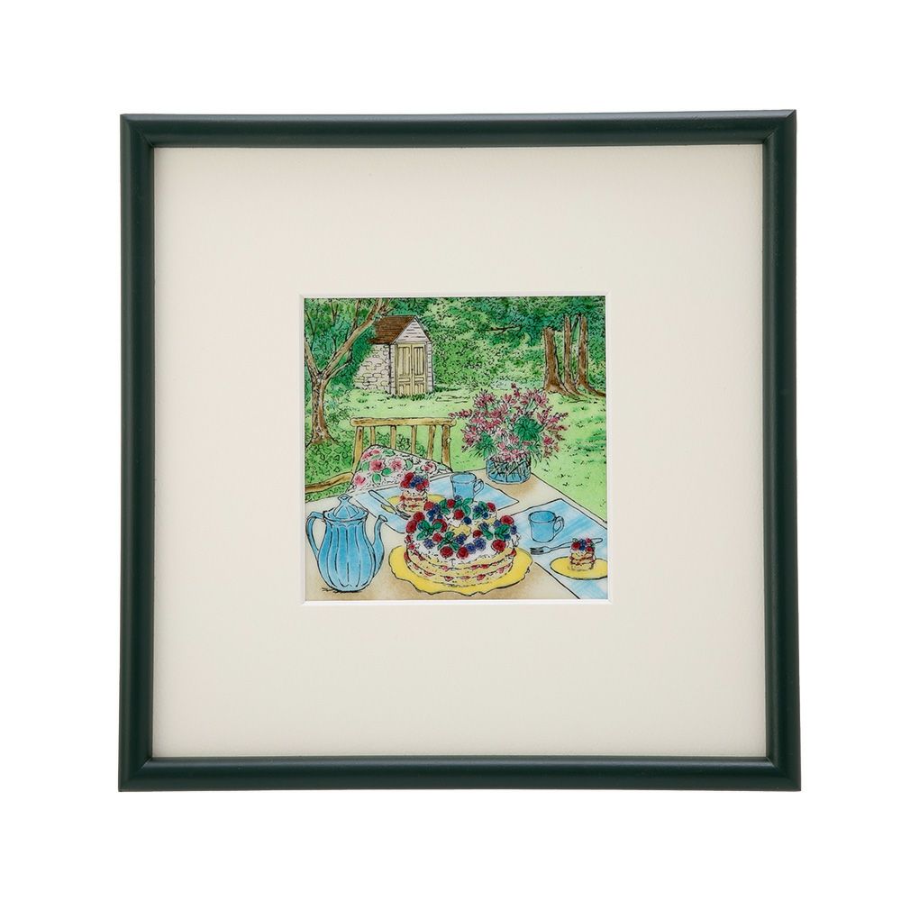 京七宝額（アートSHIPPO） ガーデンパーティー 額25.5×25.5cm ダークグリーン※額縁のデザインや色が入荷時期により多少異なる場合があります。※