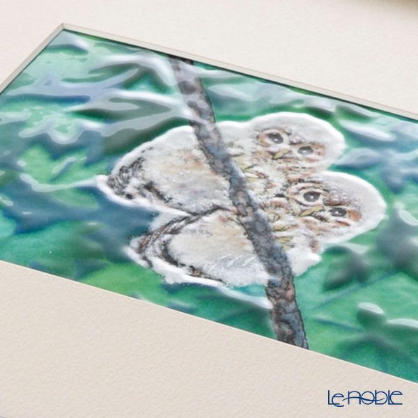 京七宝額（アートSHIPPO） 二羽のふくろう 額29×24cm デコオーク※額縁のデザインや色が入荷時期により多少異なる場合があります。※