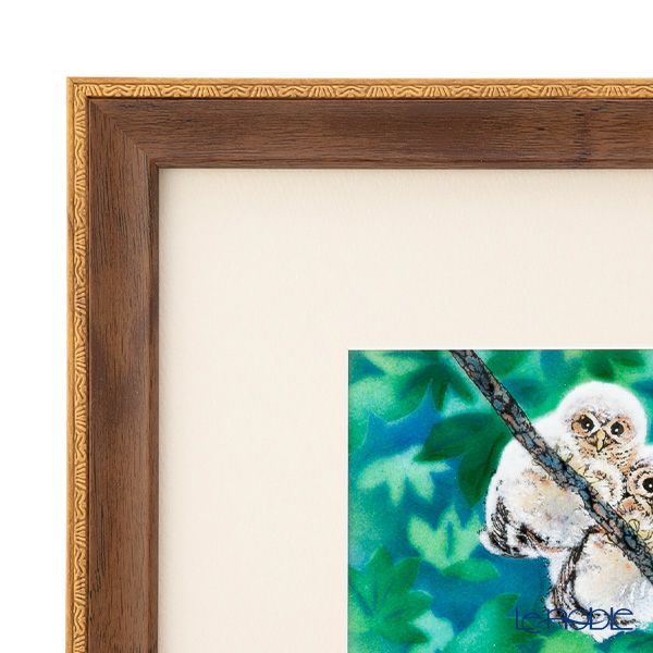 京七宝額（アートSHIPPO） 二羽のふくろう 額29×24cm デコオーク※額縁のデザインや色が入荷時期により多少異なる場合があります。※