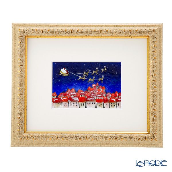 京七宝額（アートSHIPPO） サンタ 額30×25cm アイボリーゴールドデコ※額縁のデザインや色が入荷時期により多少異なる場合があります。※