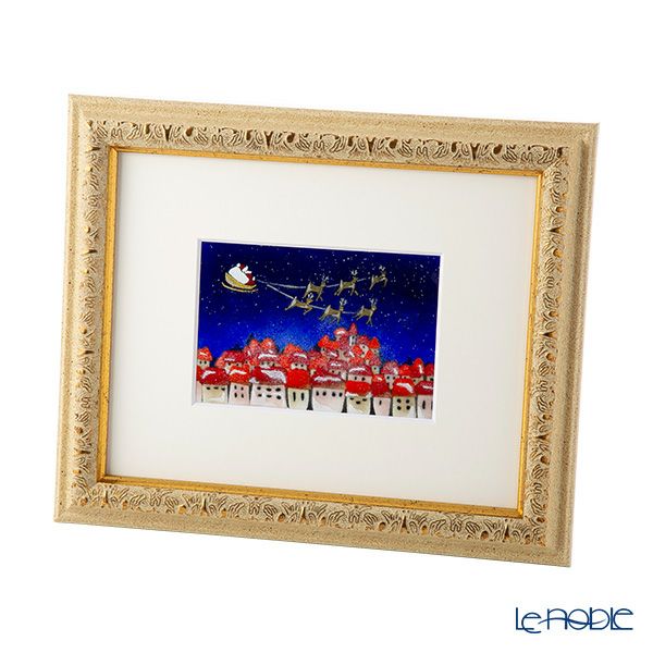 京七宝額（アートSHIPPO） サンタ 額30×25cm アイボリーゴールドデコ※額縁のデザインや色が入荷時期により多少異なる場合があります。※