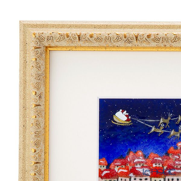 京七宝額（アートSHIPPO） サンタ 額30×25cm アイボリーゴールドデコ※額縁のデザインや色が入荷時期により多少異なる場合があります。※