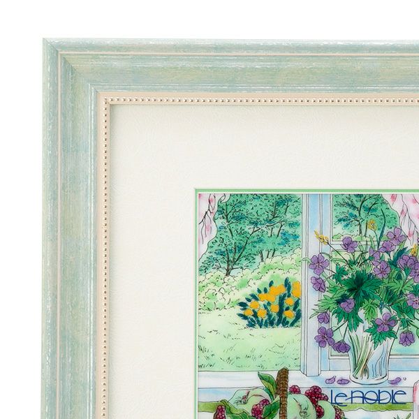 京七宝額（アートSHIPPO） 窓辺のワイン 額30×30cm パールライトブルー※額縁のデザインや色が入荷時期により多少異なる場合があります。※