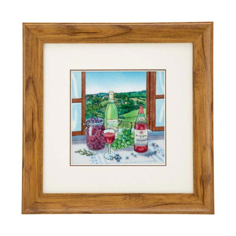 京七宝額（アートSHIPPO） ブルゴーニュワイン 額30×30cm チーク※額縁のデザインや色が入荷時期により多少異なる場合があります。※