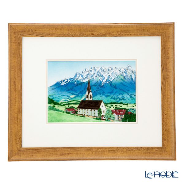 京七宝額（アートSHIPPO） チロルの山 額40×33cm チーク※額縁のデザインや色が入荷時期により多少異なる場合があります。※
