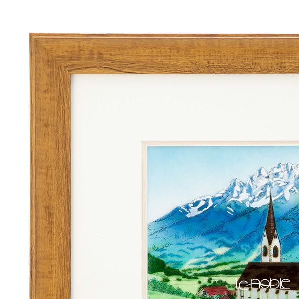 京七宝額（アートSHIPPO） チロルの山 額40×33cm チーク※額縁のデザインや色が入荷時期により多少異なる場合があります。※