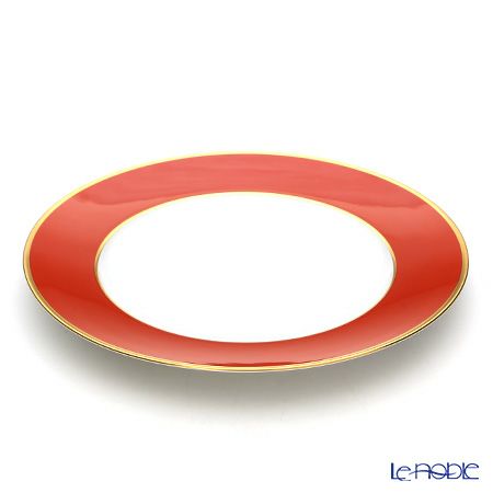 アウガルテン（AUGARTEN） レッド（2825F） ゴールドリム（細） チャージャープレート 28cm（001シューベルトシェイプ）