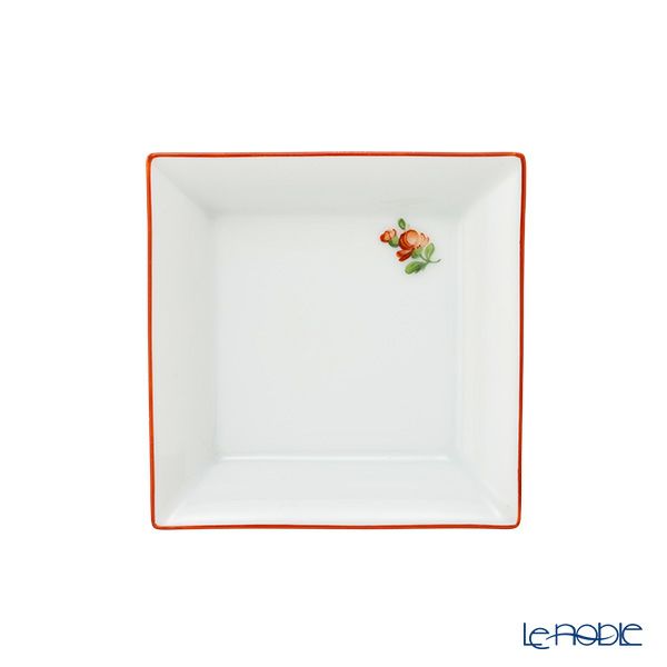 アウガルテン（AUGARTEN） プティットフルール（7096F） レッド スクエアディッシュ 8×8cm（867）