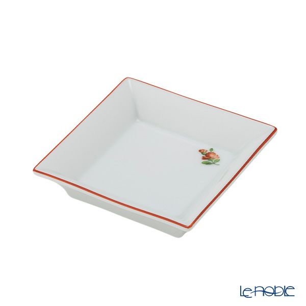 アウガルテン（AUGARTEN） プティットフルール（7096F） レッド スクエアディッシュ 8×8cm（867）