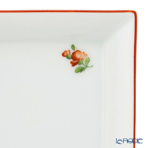 アウガルテン（AUGARTEN） プティットフルール（7096F） レッド スクエアディッシュ 8×8cm（867）