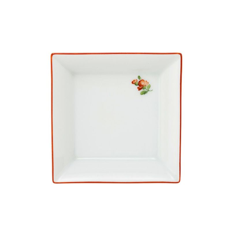 アウガルテン（AUGARTEN） プティットフルール（7096F） レッド スクエアディッシュ 8×8cm（867）