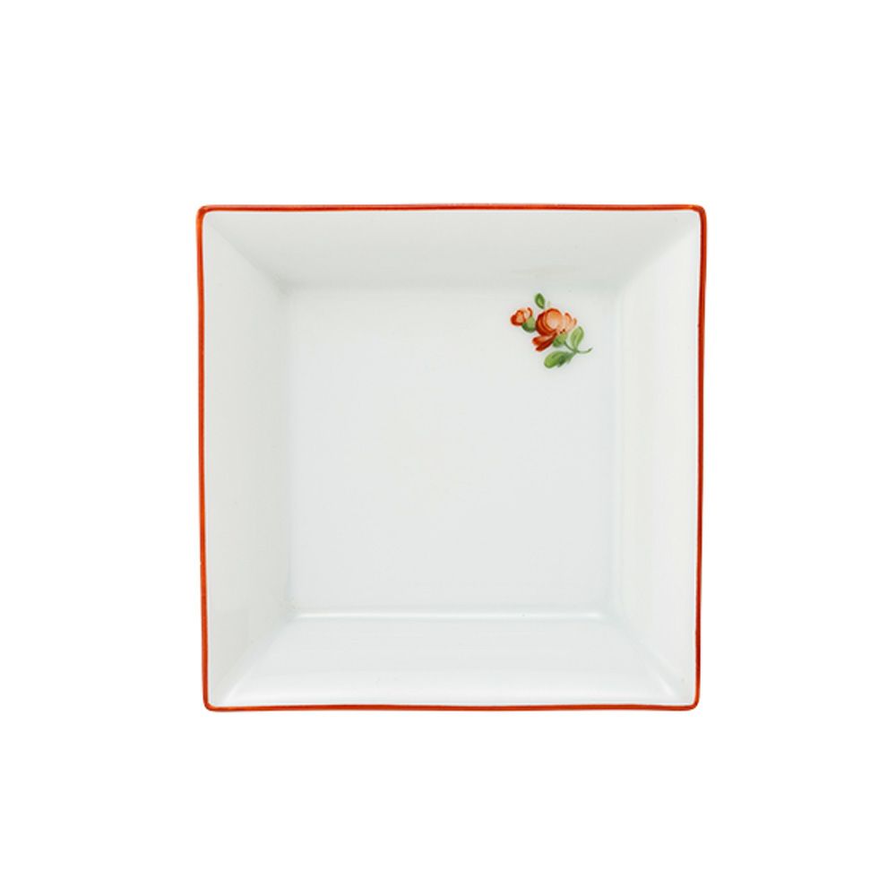 アウガルテン（AUGARTEN） プティットフルール（7096F） レッド スクエアディッシュ 8×8cm（867）