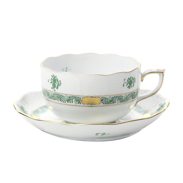 ヘレンド アポニーグリーンシンプル ASV-CH 00724-0-00 ティーカップ＆ソーサー 200ml