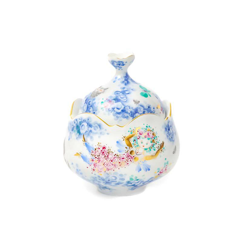 マイセン（Meissen） ミッドサマー・ナイトドリーム／真夏の夜の夢 カバードシュガー 11cm （蓋付 シュガーポット） 680691／23925