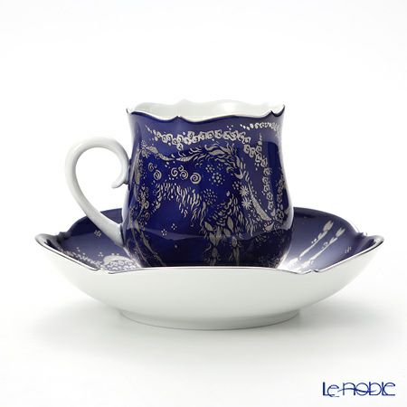 マイセン（Meissen） コバルトプラチナ 681790／23582 コーヒーカップ＆ソーサー 150ml Motif1