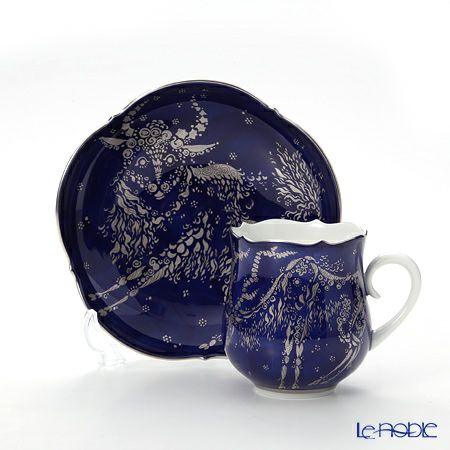 マイセン（Meissen） コバルトプラチナ 681790／23582 コーヒーカップ＆ソーサー 150ml Motif1