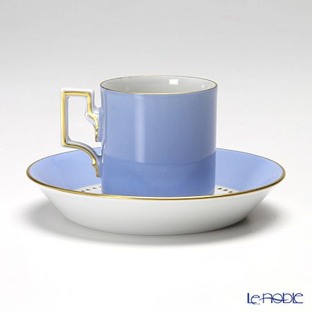 アウガルテン（AUGARTEN） モーツァルト スカイブルー（6860B） モカカップ＆ソーサー ハプスブルク（059）