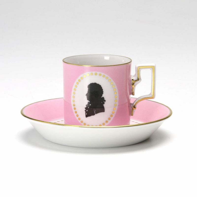 アウガルテン（AUGARTEN） モーツァルト ピンク（6860C） モカカップ＆ソーサー ハプスブルク（059）