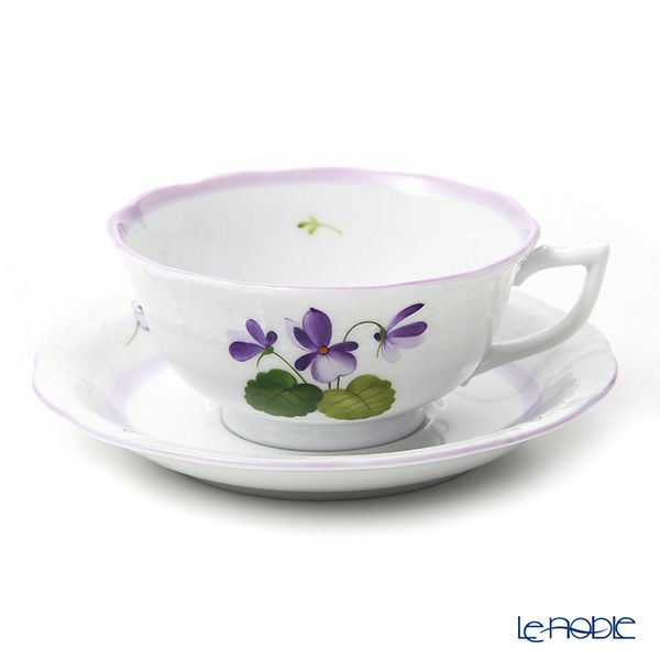 ヘレンド バイオレット（ライラック） VIOLETL ティーカップ＆ソーサー ロウ 00734-0-00