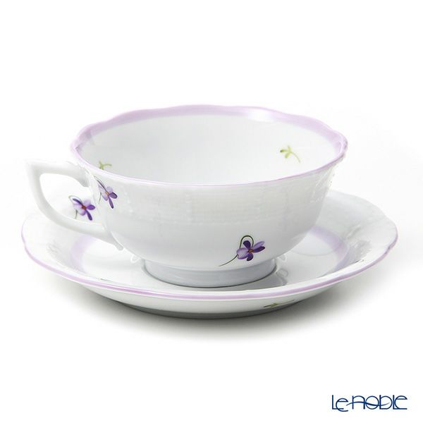 ヘレンド バイオレット（ライラック） VIOLETL ティーカップ＆ソーサー ロウ 00734-0-00