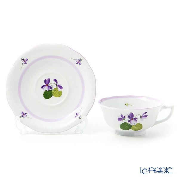 ヘレンド バイオレット（ライラック） VIOLETL ティーカップ＆ソーサー ロウ 00734-0-00
