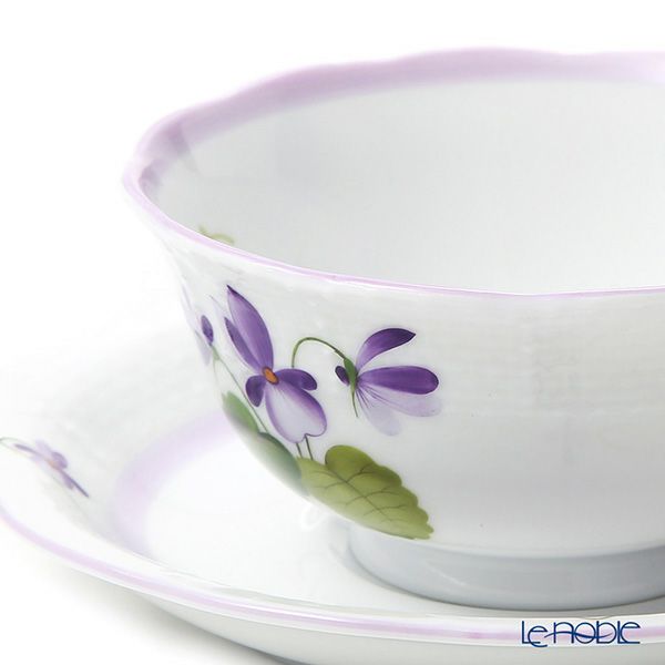 ヘレンド バイオレット（ライラック） VIOLETL ティーカップ＆ソーサー ロウ 00734-0-00