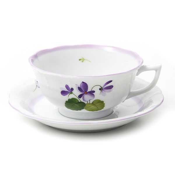 ヘレンド バイオレット（ライラック） VIOLETL ティーカップ＆ソーサー ロウ 00734-0-00