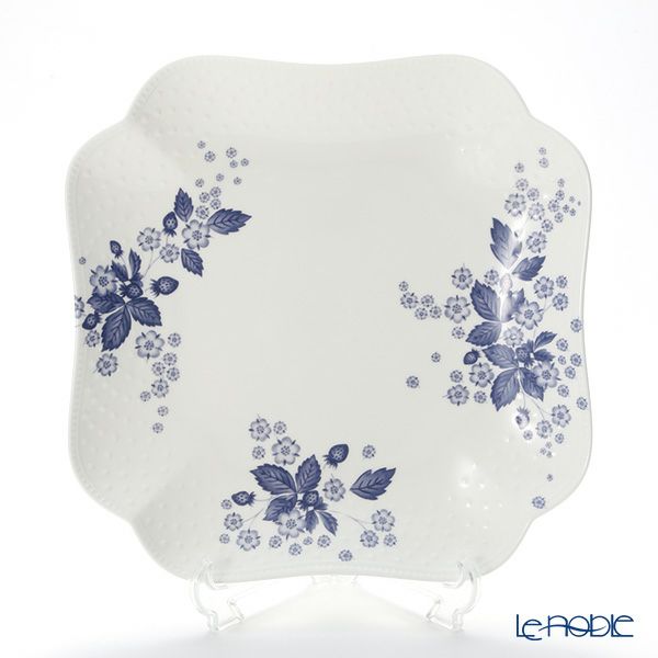 ウェッジウッド（Wedgwood） ストロベリーブルームインディゴ スクエアプレート 27cm