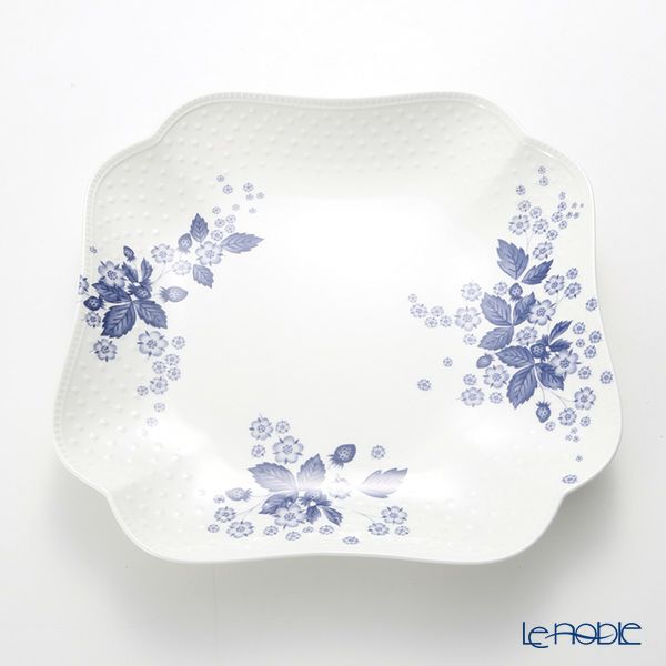 ウェッジウッド（Wedgwood） ストロベリーブルームインディゴ スクエアプレート 27cm