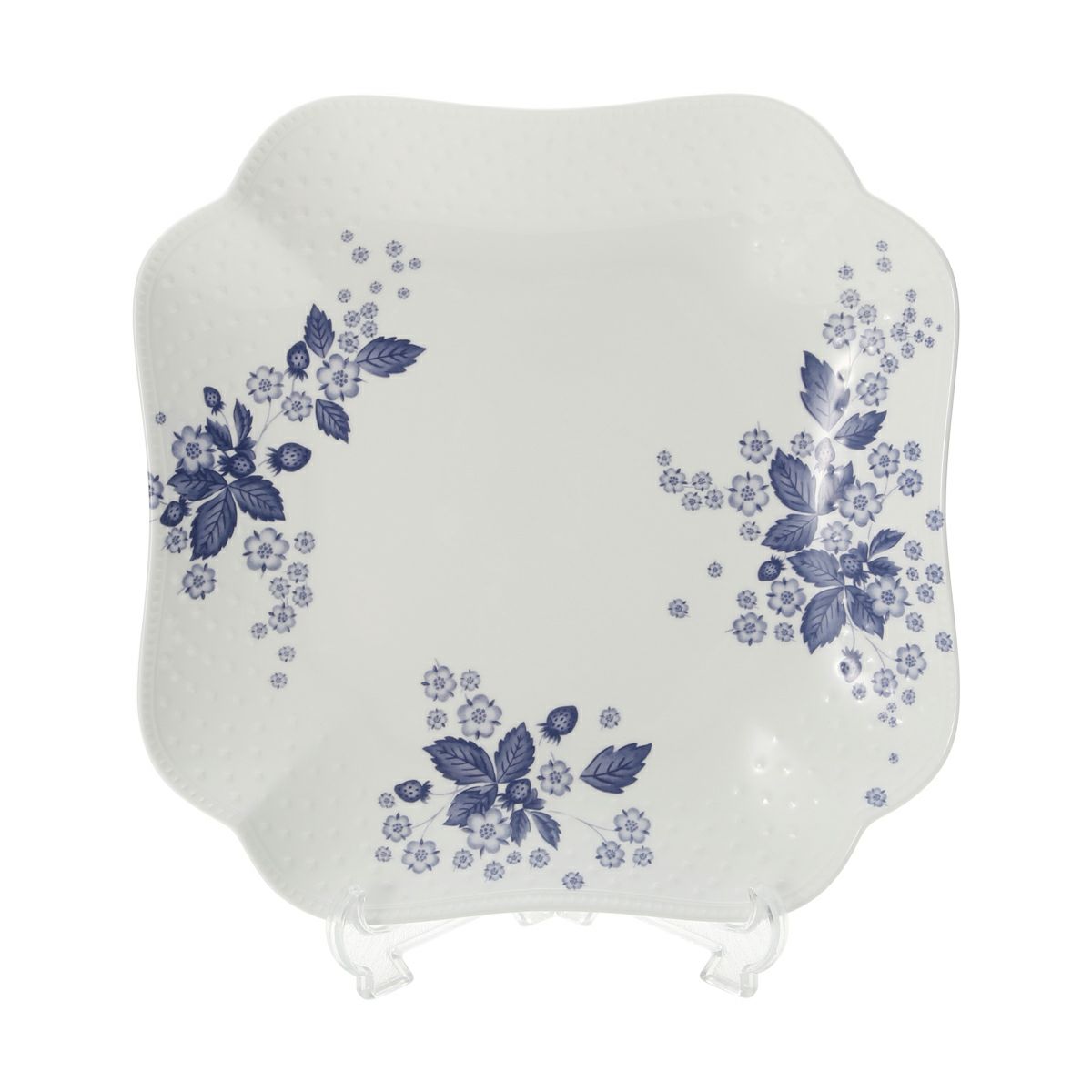 ウェッジウッド（Wedgwood） ストロベリーブルームインディゴ スクエアプレート 27cm