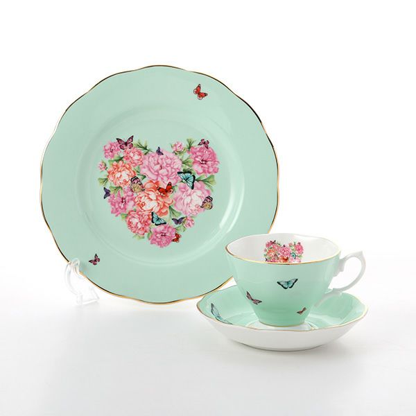 ロイヤル・アルバート ミランダ・カー ブレシング ティーカップ＆ソーサー ＆ プレート 20cm（グリーン）