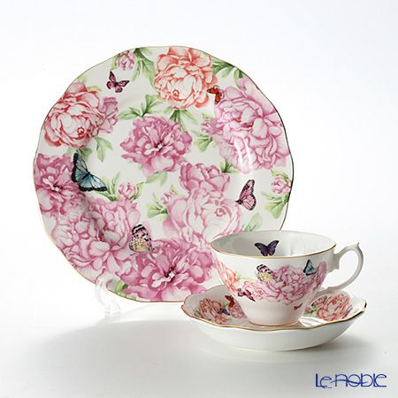 ロイヤル・アルバート ミランダ・カー グラティチュード ティーカップ＆ソーサー ＆ プレート 20cm（ホワイト）