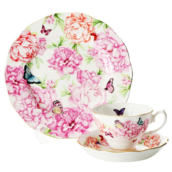 ロイヤル・アルバート ミランダ・カー グラティチュード ティーカップ＆ソーサー ＆ プレート 20cm（ホワイト）