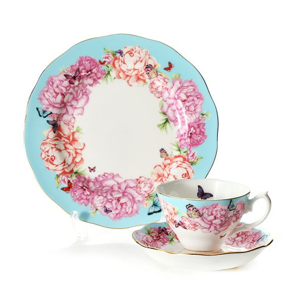 ロイヤル・アルバート ミランダ・カー デヴォーション ティーカップ＆ソーサー ＆ プレート 20cm（ターコイズ）