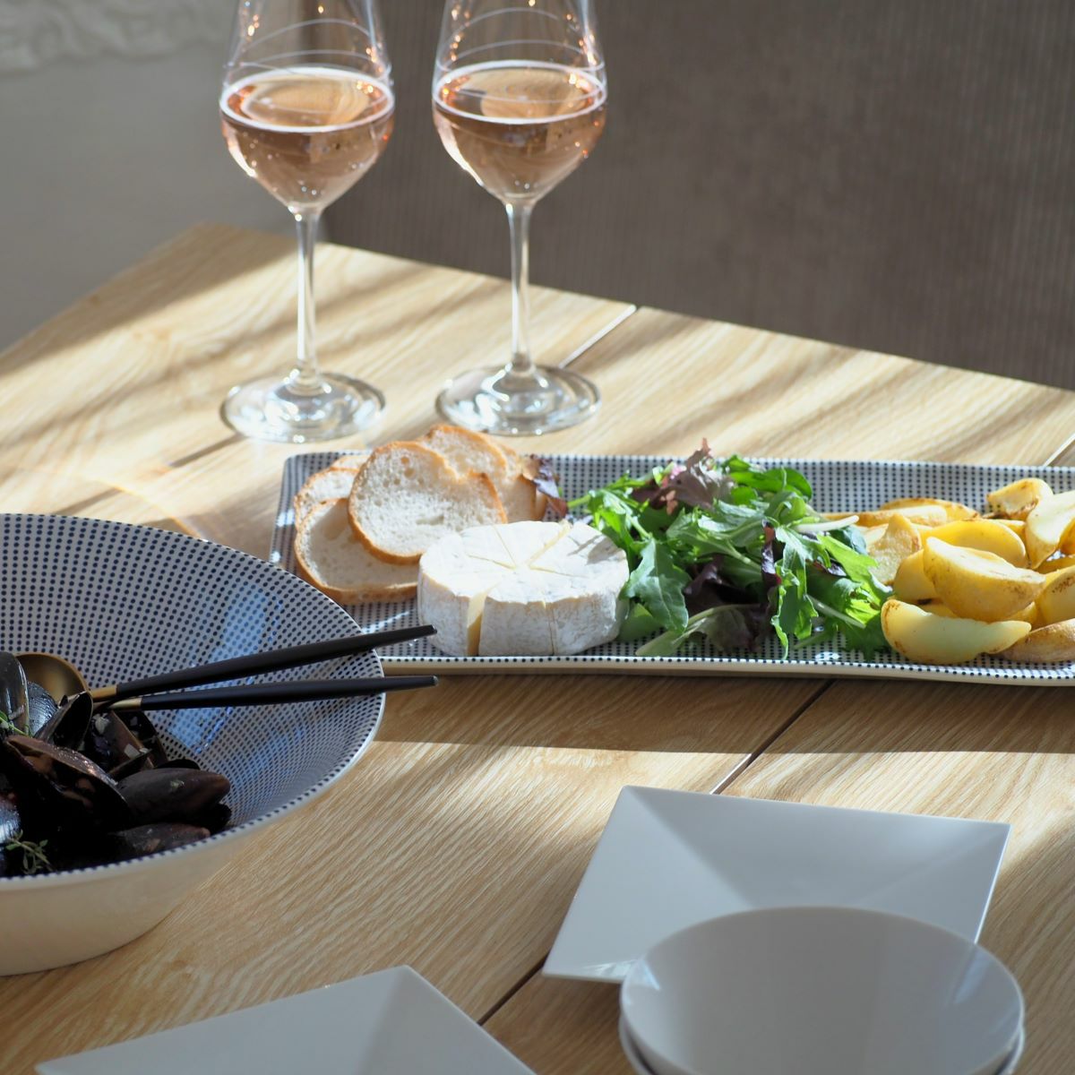 ロイヤル・ドルトン パシフィック ドット レクタングラーサービングトレイ 39cm