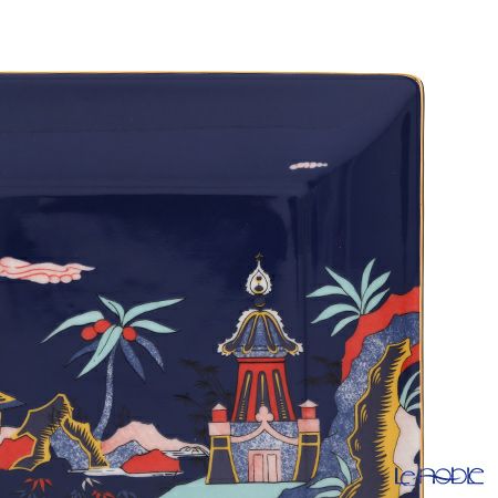 ウェッジウッド（Wedgwood） ワンダーラスト ブルーパゴダ スクエアトレイ 14.5cm