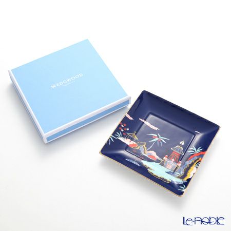 ウェッジウッド（Wedgwood） ワンダーラスト ブルーパゴダ スクエアトレイ 14.5cm