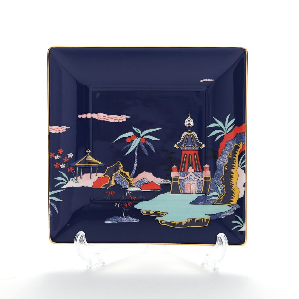 ウェッジウッド（Wedgwood） ワンダーラスト ブルーパゴダ スクエアトレイ 14.5cm