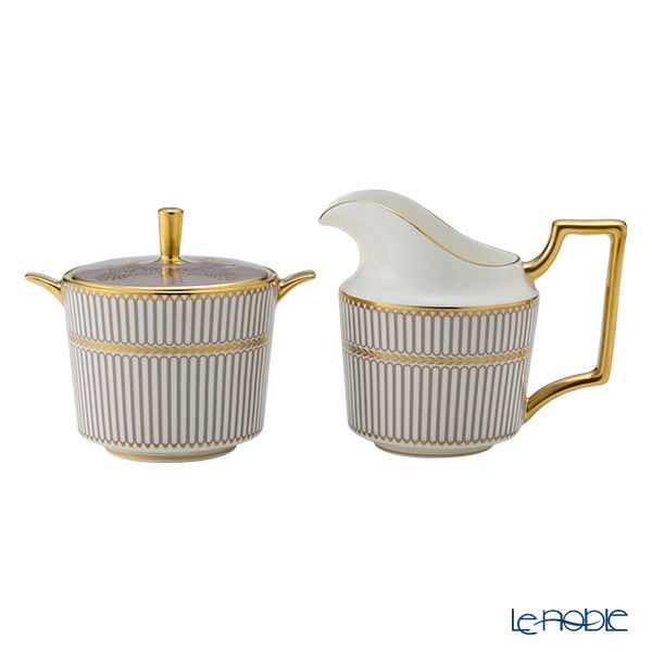 ウェッジウッド（Wedgwood） アンセミオン グレイ シュガー200ml ＆ クリーマー200ml セット