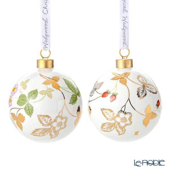 ウェッジウッド（Wedgwood） ホリデイ オーナメント ボール ワイルドストロベリー 2ピース 2021年／令和3年