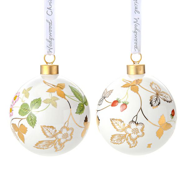 ウェッジウッド（Wedgwood） ホリデイ オーナメント ボール ワイルドストロベリー 2ピース 2021年／令和3年